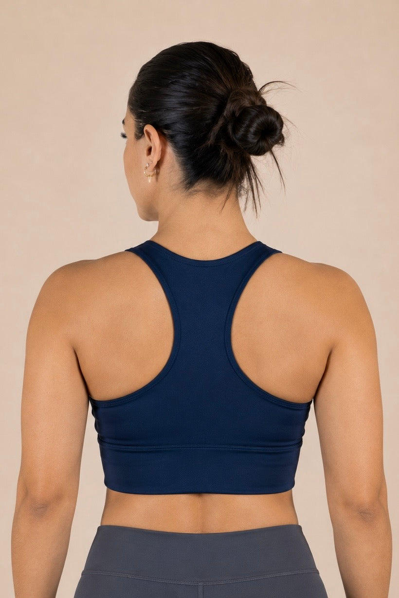 Elevate Longline Sports Bra – M Navy