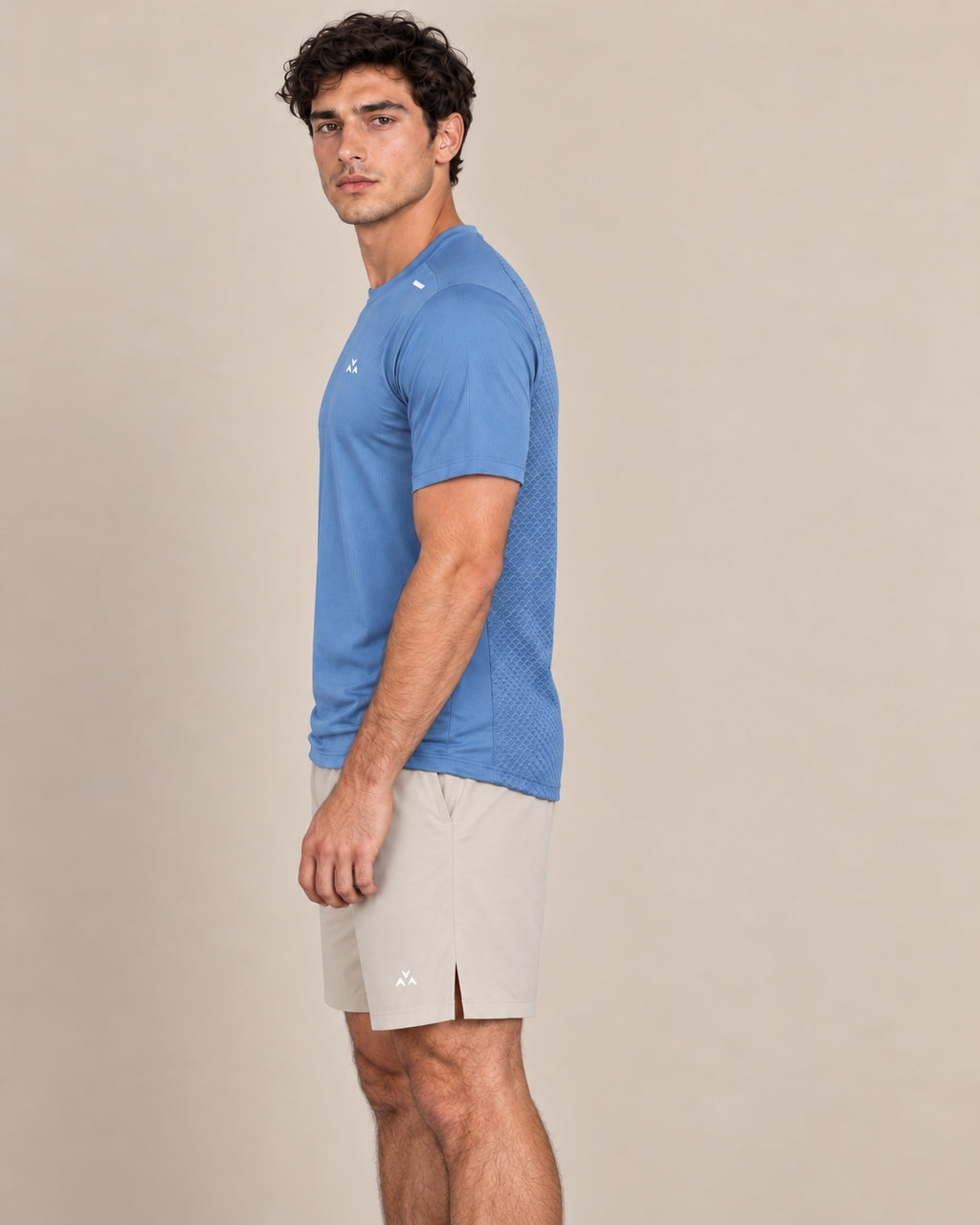 ARROWS men's blue performance T-shirt side view