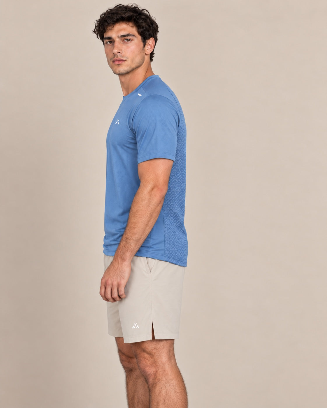 ARROWS men's blue performance T-shirt side view